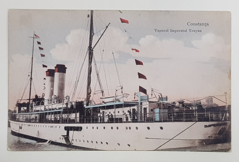 VAPORUL ' IMPARATUL TRAIAN ' , CARTE POSTALA ILUSTRATA , 1910