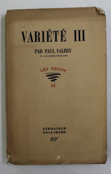 VARIETE III par PAUL VALERY , 1936 , EXEMPLAR 1004 *