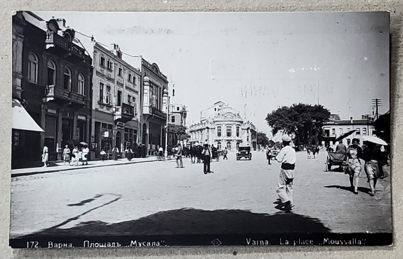VARNA , LA PLACE '' MOUSSALLA '' , CARTE POSTALA , 1934