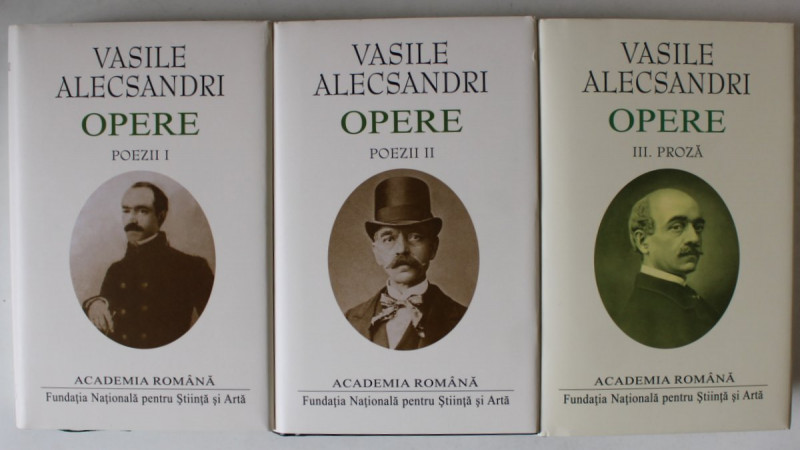 VASILE ALECSANDRI , OPERE , VOLUMELE I - III , EDITIE DE LUX , LEGATURA PIELE , HARTIE DE BIBLIE , 2019  - 2022
