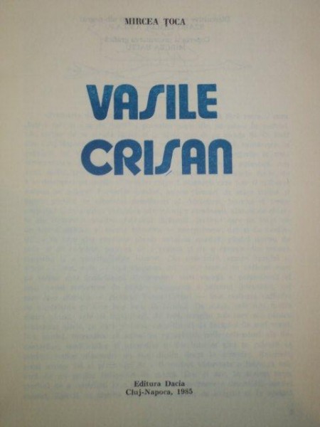 VASILE CRISAN de  MIRCEA TOCA