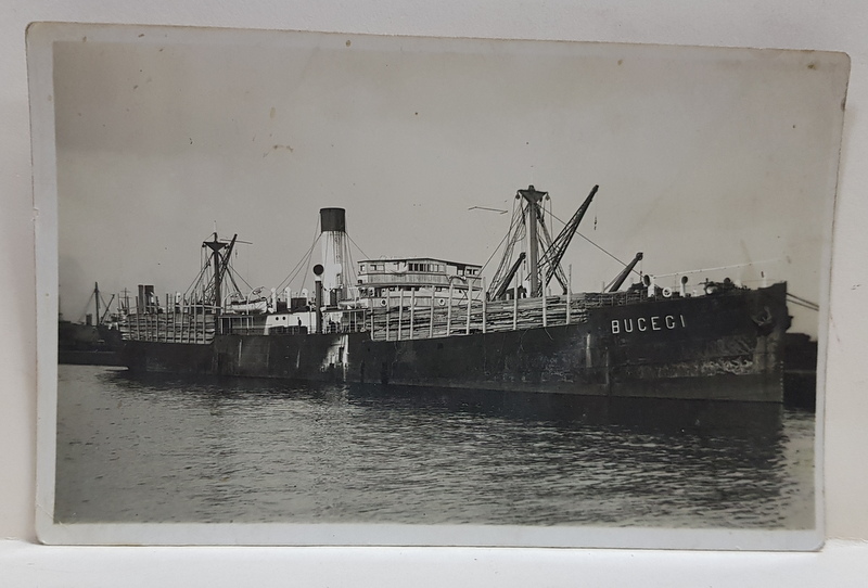 VASUL ' BUCEGI ' IN PORT , FOTOGRAFIE TIP CARTE POSTALA , MONOCROMA, CIRCULATA , DATATA 1926