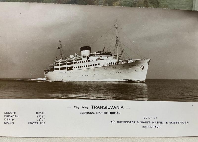 VASUL ' TRANSILVANIA ' , SERVICUL MARITIM ROMAN , CARTE POSTALA DE PREZENTARE , INCEPUTUL SECOLULUI XX