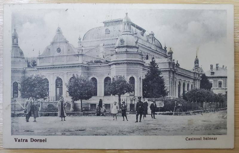VATRA DORNEI , CAZINOUL BALNEAR , CARTE POSTALA ILUSTRATA , 1938