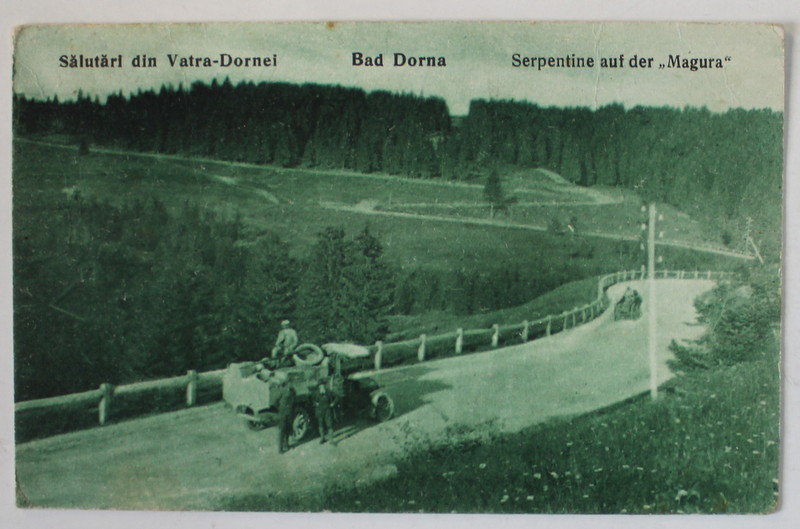 VATRA DORNEI , SERPENTINE PE MAGURA , CARTE POSTALA ILUSTRATA , 1922