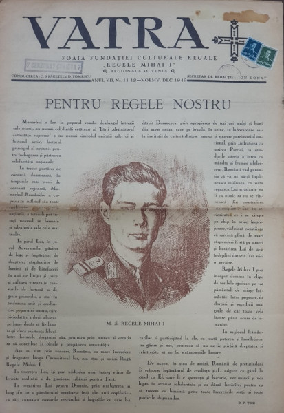 VATRA, FOAIA FUNDTIEI CULTURALE REGALE 'REGELE MIHAI I', ANUL VII, NR. 11-12 NOIEMBRIE-DECEMBRIE 1942