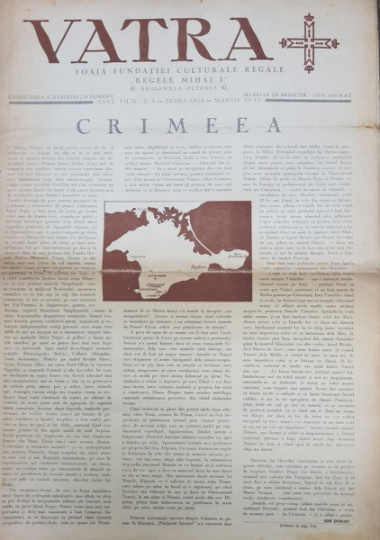 VATRA, FOAIA FUNDTIEI CULTURALE REGALE 'REGELE MIHAI I', ANUL VII, NR. 2-3 FEBRUARIE-MARTIE 1942