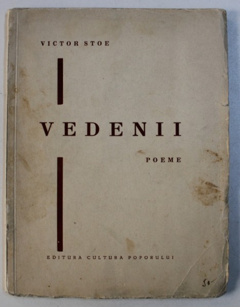 VEDENII - POEME de VICTOR STOE , o planse de pictorul MAC CONSTANTINESCU , EDITIE INTERBELICA , DEDICATIE*