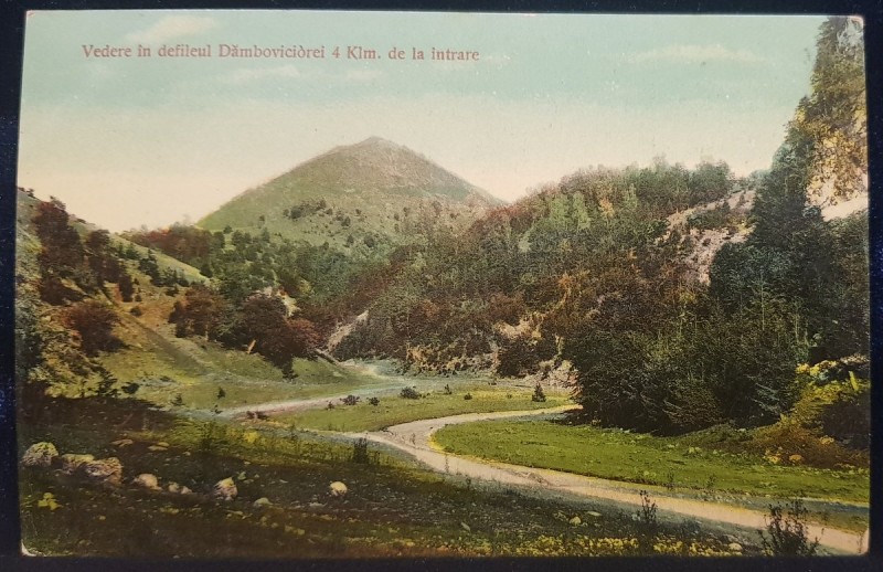 Vedere in defileul Dambovicioarei, 4 klm de la intrare - CP Ilustrata