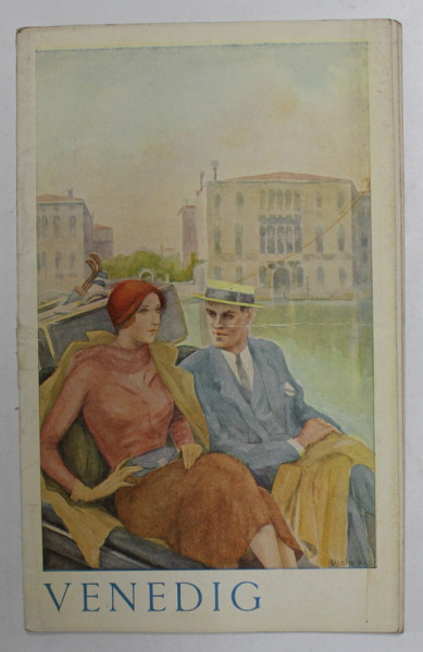 VENEDIG , PLIANT TURISTIC , TEXT IN LIMBA GERMANA  , 1935