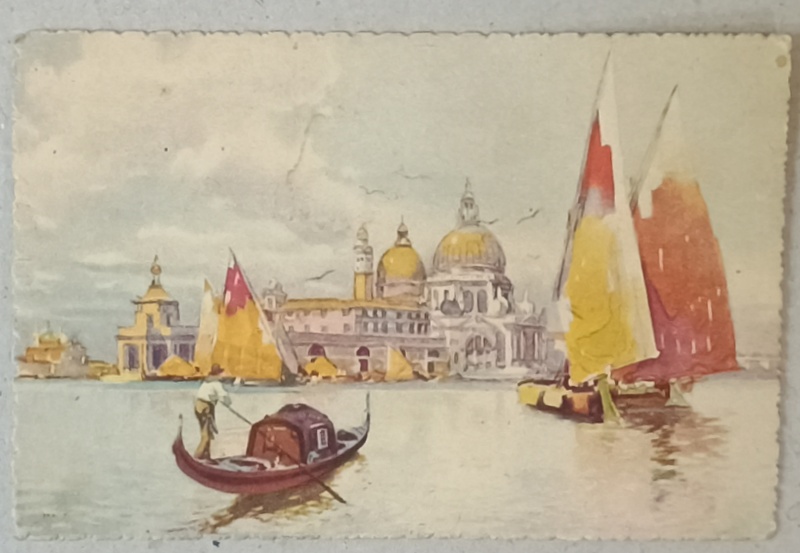VENEZIA , CHIESA DELLA SALUTE , CARTE POSTALA ILUSTRATA , POSTBELICA