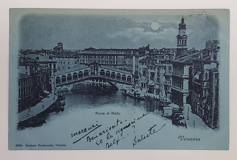 VENEZIA , PONTE DI RIALTO , CARTE POSTALA ILUSTRATA , CLASICA , 1899