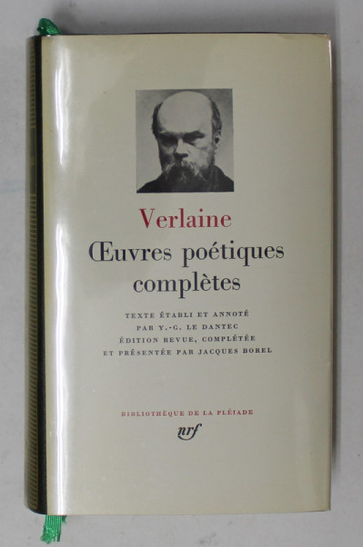 VERLAINE - OPERES POETIQUES COMPLETES , BIBLIOTHEQUE DE LA  PLEIADE , 1973 , EDITIE DE LUX , HARTIE DE BIBLIE , LEGATURA DIN PIELE *