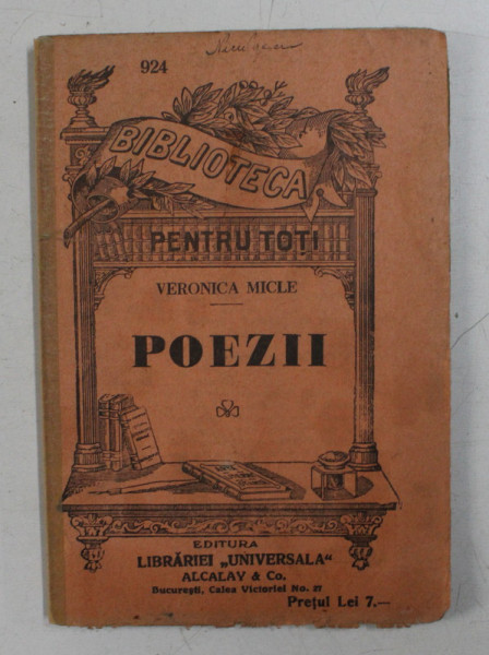 Veronica Micle, Poezii, Biblioteca pentru toti, Nr. 924