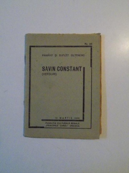 VERSURI de SAVIN CONSTANT  1935