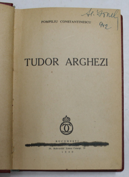 VERSURI de TUDOR ARGHEZI , 1940