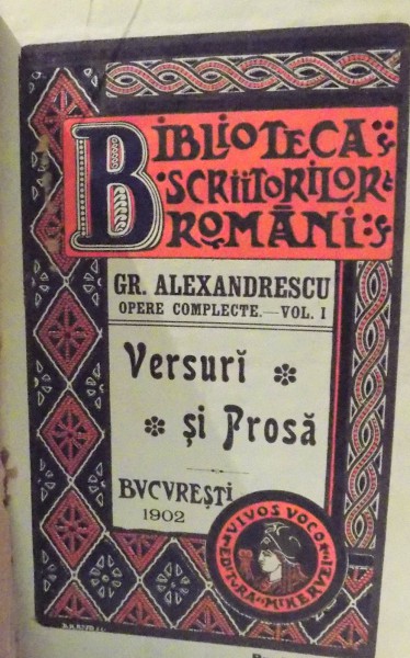 VERSURI SI PROZA, VOL. I de GR. ALEXANDRESCU , 1902