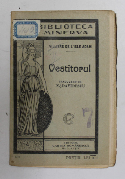 VESTITORUL de VILLIERS DE L 'ILSE ADAM , EDITIE INTERBELICA