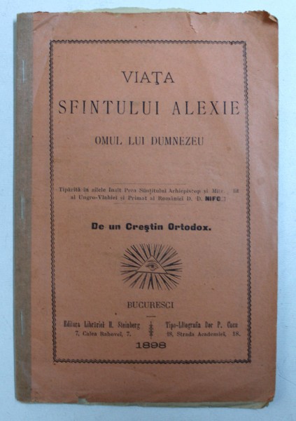 VIATA SFANTULUI ALEXIE  OMUL LUI DUMNEZEU de UN CRESTIN ORTODOX , 1898