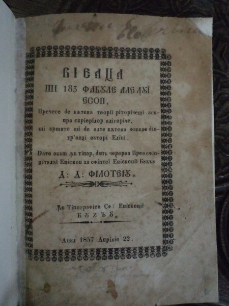 VIATA SI  183  FABULE ALE  LUI  ESOP,  BUZAU 1857