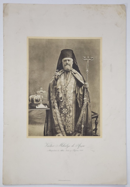 VICTOR MIHALYI DE APSA , MITROPOLITUL GRECO - CATOLIC DE ALBA IULIA SI FAGARAS , 1912 , PORTRET IN HAINE ARHIERESTI , FOTOGRAVURA