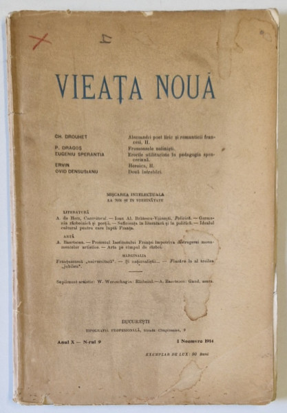 VIEATA NOUA , REVISTA , NR. 9 , 1914