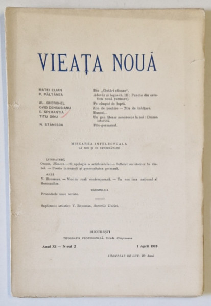 VIEATA NOUA , REVISTA , NR. II , 1915
