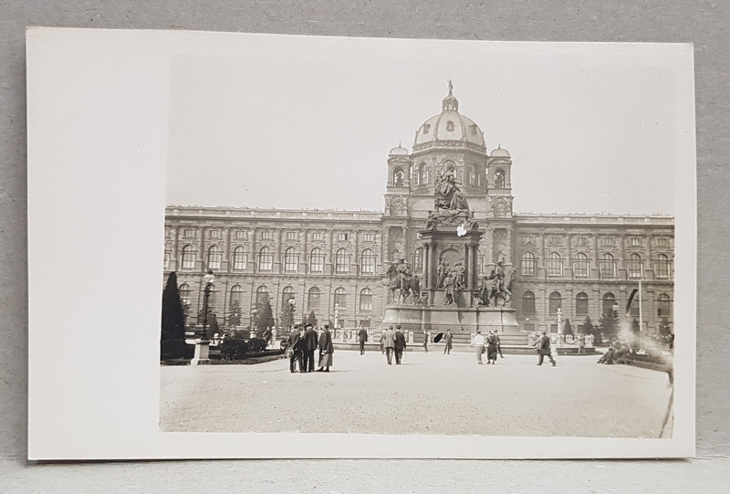 VIENA , MONUMENTUL MARIEI TEREZA , CU CLADIREA DIN FUNDAL , CARTE POSTALA ILUSTRATA , MONOCROMA, NECIRCULATA , PERIOADA INTERBELICA