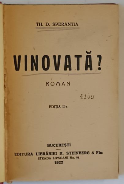 VINOVATA? de TH. D. SPERANTIA 1922