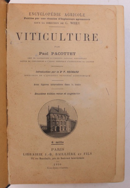 VITICULTURE par PAUL PACOTTET , 1910