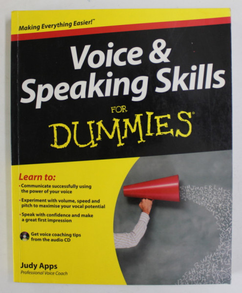 VOICE AND SPEAKING SKILLS FOR DUMMIES by JUDY APPS , 2012 , CD INCLUS *