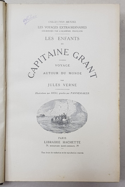 LES  ENFANTS DU CAPTAINE GRANT par JULES VERNE, PARIS , LIBRAIRIE HACHETTE