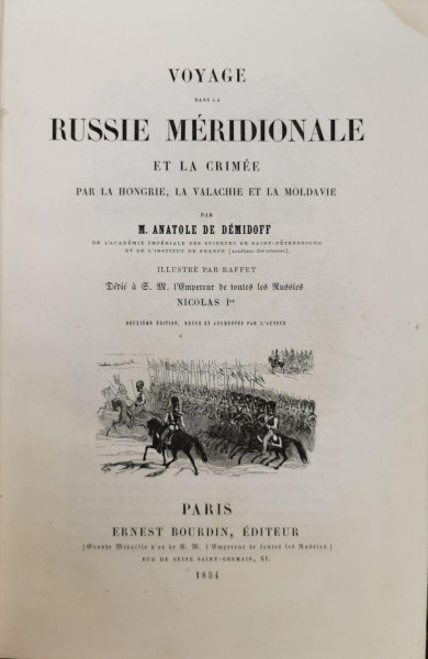 VOYAGE DANS LA RUSSIE MERIDIONALE ET LA CRIMEE par M. ANATOLE DE DEMIDOFF , 1854