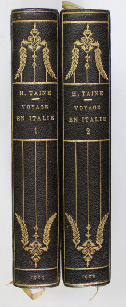 VOYAGE EN ITALIE par H. TAINE , DEUX VOLUMES , 1902 -1903