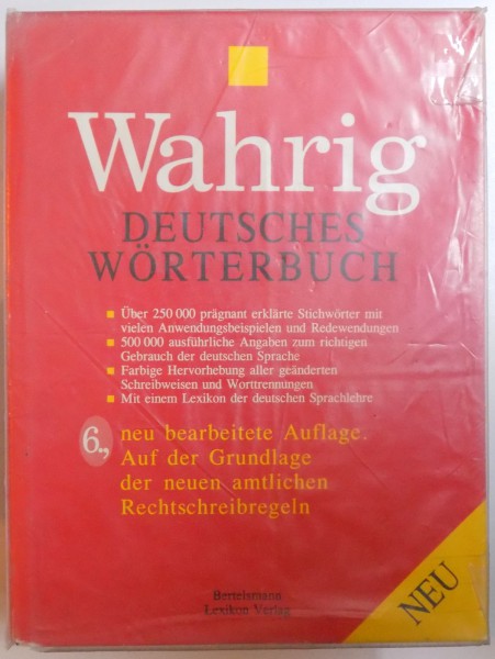 WAHRIG   DEUTSCHES  WORTERBUCH von RENATE WAHRIG - BURFEIND, 1997