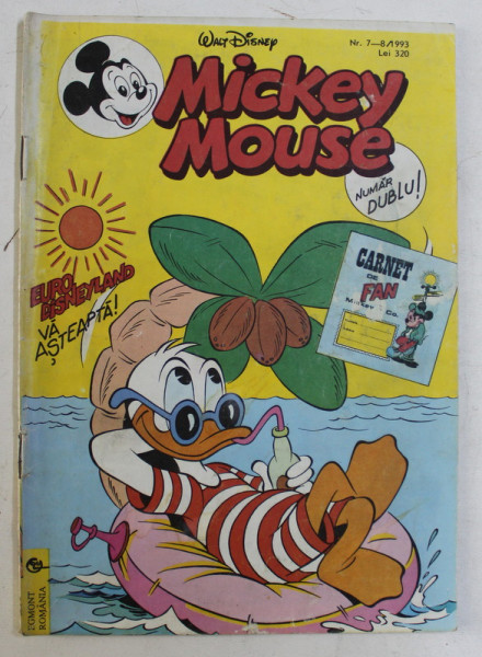 WALT DISNEY , MICKEY MOUSE , NUMERELE 7 - 8 , 1993