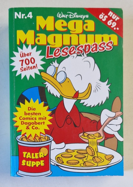 WALT DISNEY 'S MEGA MAGNUM LESESPASS , CARTE CU BENZI DESENATE CU TEXT IN LIMBA GERMANA , NR. 4 , 1994