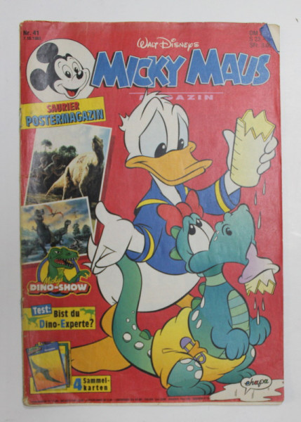 WALT DISNEYS MICKY MAUS , REVISTA PENTRU COPII IN LIMBA GERMANA , NR. 41 / 1993, BENZI DESENATE *