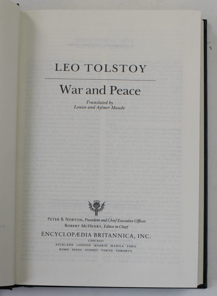 WAR AND  PEACE by LEO TOLSTOY   , 1994