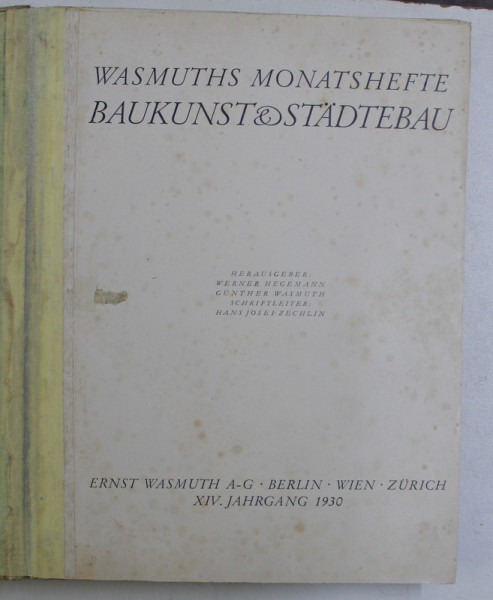 WASMUTHS MONATSHEFTE BAUKUNST & STADTEBAU , 1930