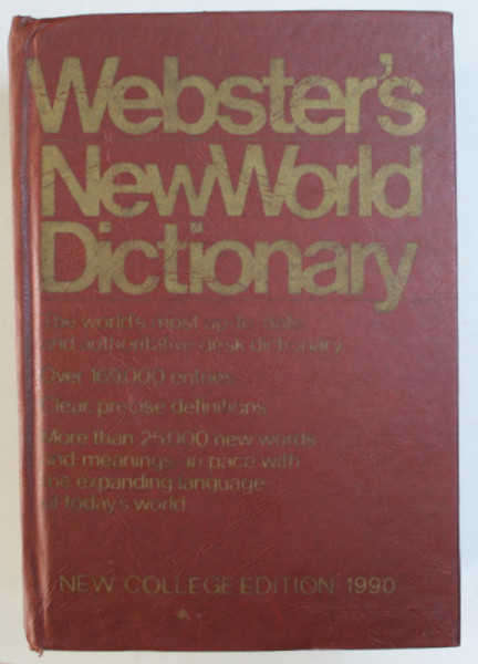 WEBSTER ' S NEW WORLD DICTIONARY , OF THE ENGLISH LANGUAGE by DAVID B. GURALNIK , 1984