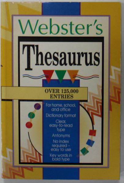 WEBSTER 'S THESAURUS , OVER 125.000 ENTRIES , 1993