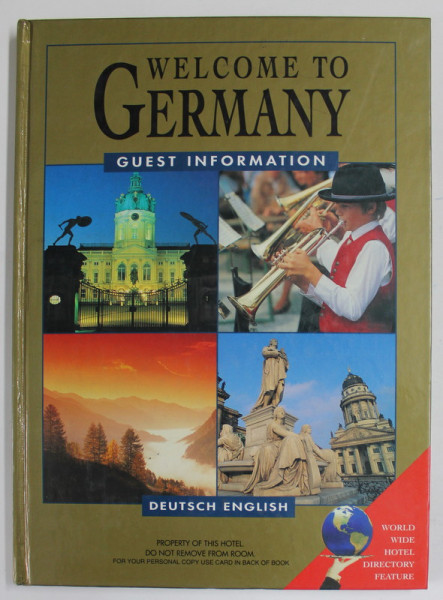 WELCOME TO GERMANY , GUEST INFORMATION , ALBUM CU TEXT IN GERMANA SI ENGLEZA , ANII '90 , COTOR CU URME DE UZURA