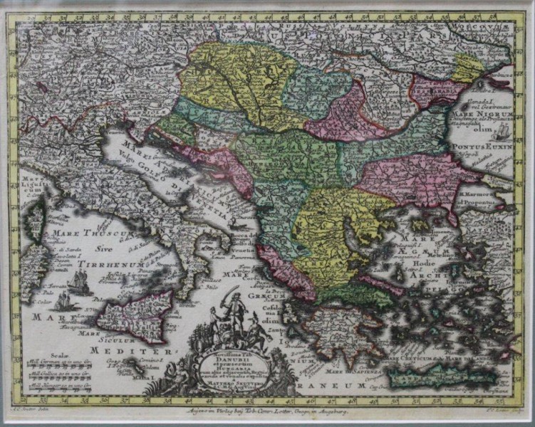 Weyerman, Jacob Christoph, Novissima Tabula Danubii - Harta Dunarii 1744