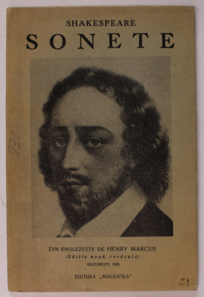 WILLIAM SHAKESPEARE - SONETE , 1935