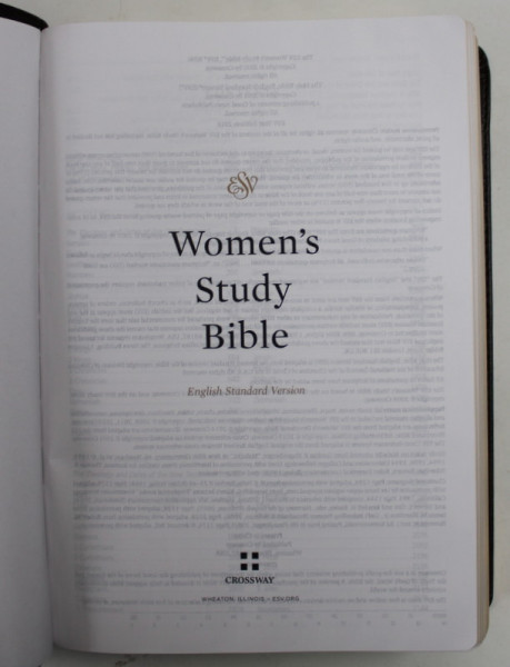 WOMEN 'S STUDY BIBLE , ENGLISH STANDARD VERSION , 2020, TIPARITA PE HARTIE DE BIBLIE , LEGATURA DIN PIELE