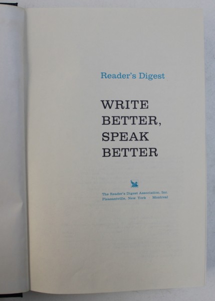 WRITE BETTER , SPEAK BETTER , 1986