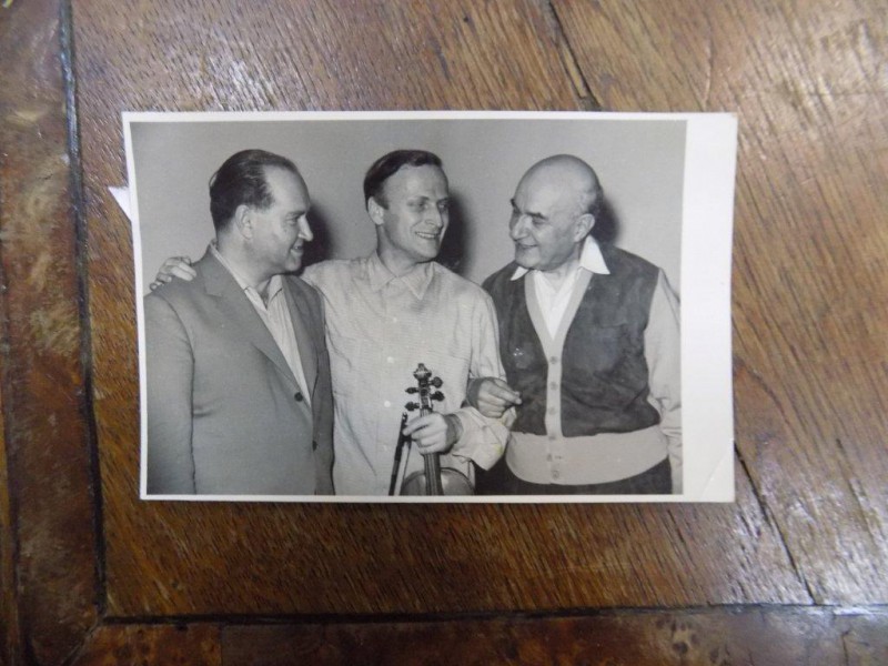 Yehudi Menuhin, David Oistrakh, George Georgescu, fotografie originala