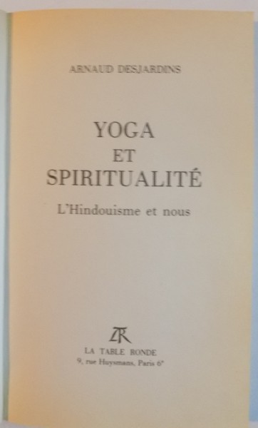 YOGA ET SPIRITUALITE, 1992