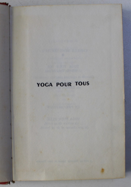 YOGA POUR TOUS par DESMOND DUNNE , 1957